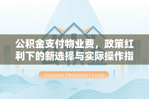 武宣公积金支付物业费，政策红利下的新选择与实际操作指南