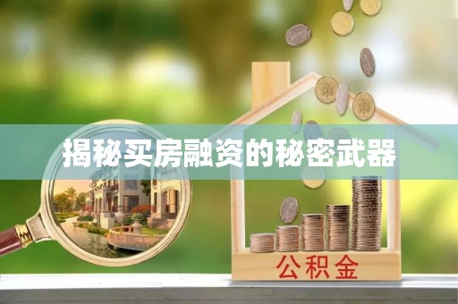 武宣揭秘买房融资的秘密武器